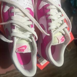 Nike Kids Pink and White Sneakers